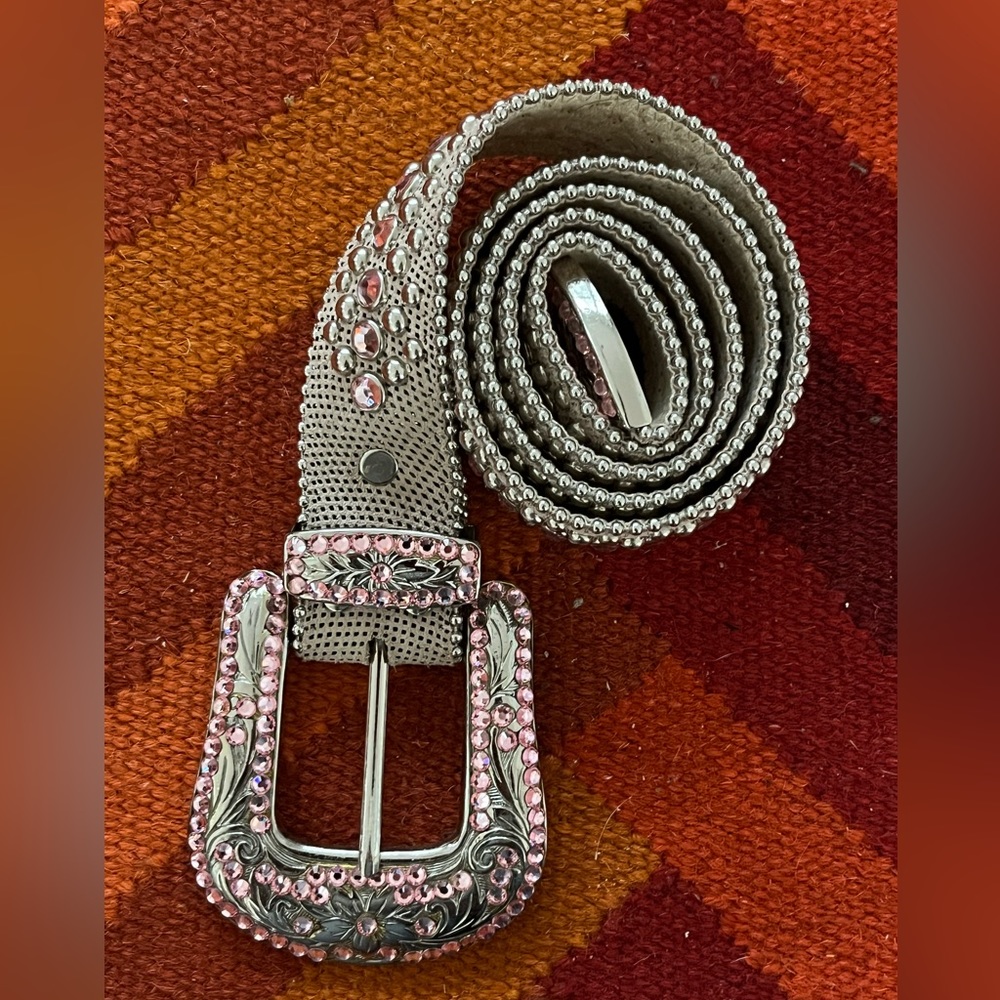 Rare B.B Simon pink rhinestone belt ⭐️